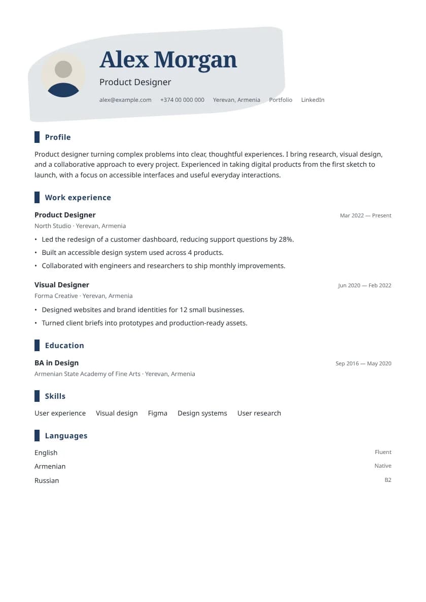 Canvas CV template