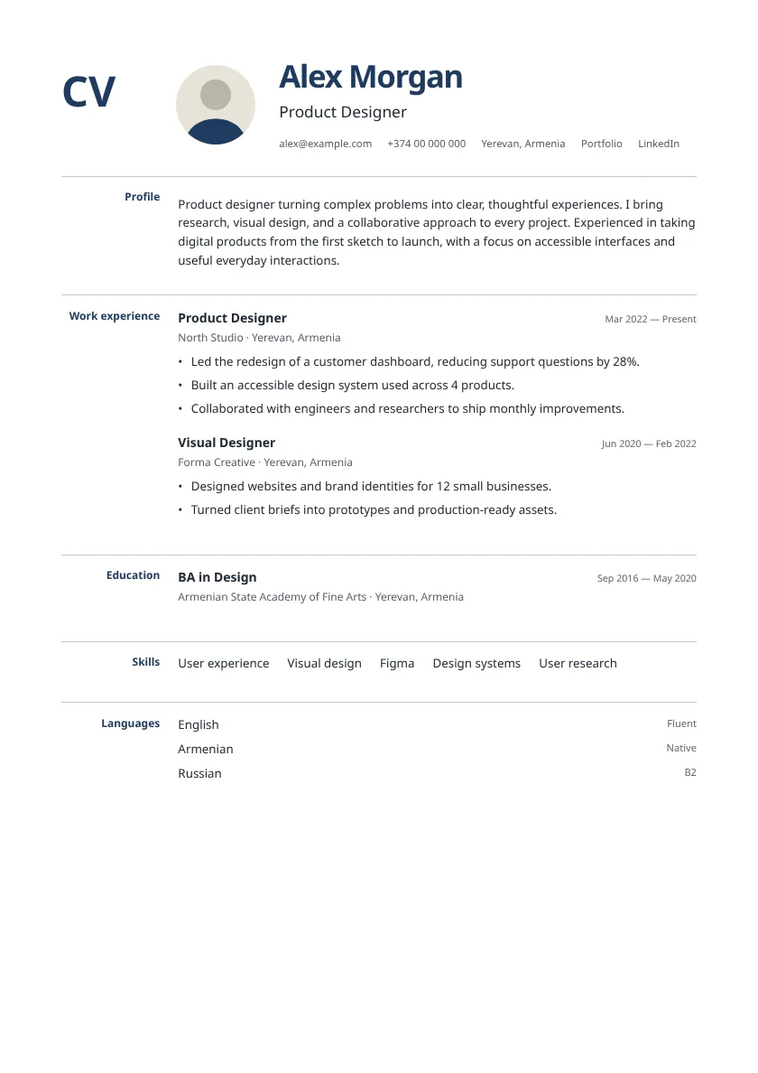 Europass-style Template